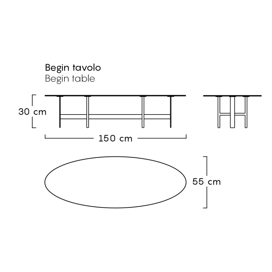 Stalowa konstrukcja stolika kawowego na zewnątrz Made in Italy - Zacznij od Myyour Viadurini