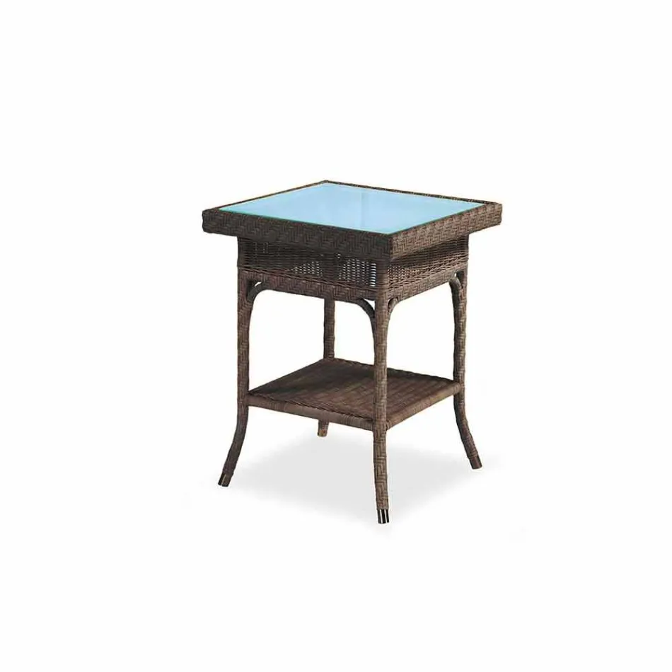 Coffee Garden 56x56 cm ręcznie tkany polietylen Czad Viadurini