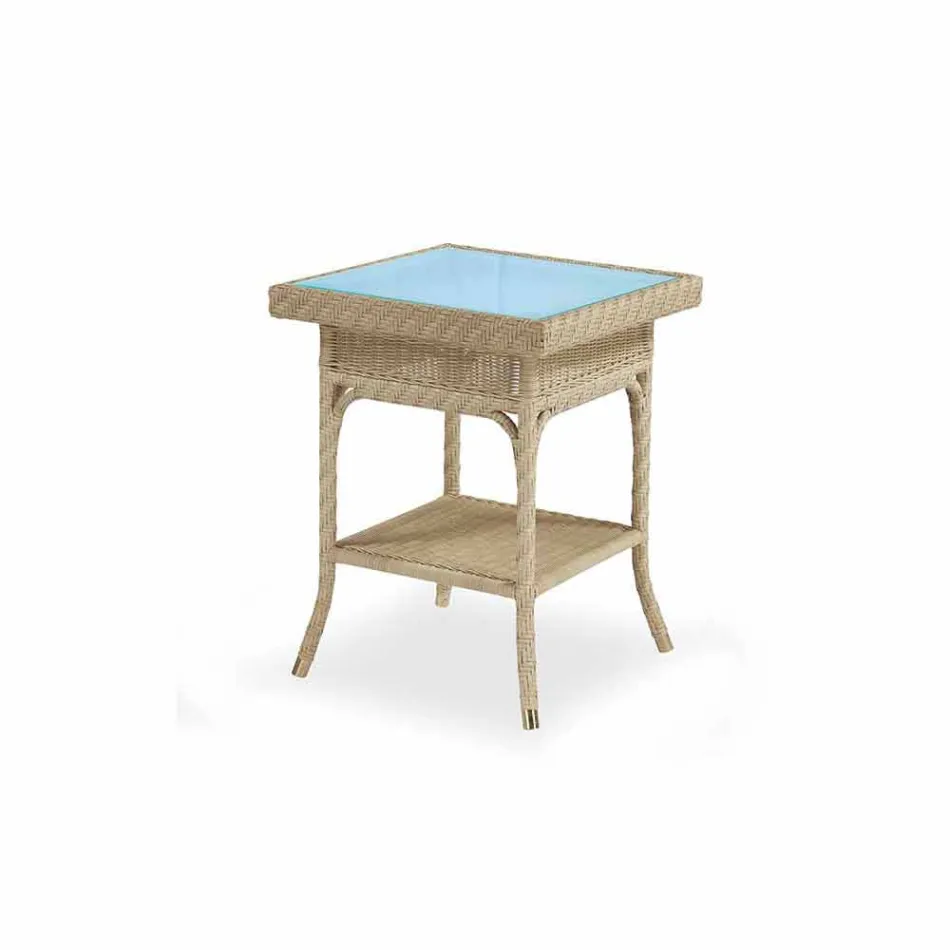 Coffee Garden 56x56 cm ręcznie tkany polietylen Czad Viadurini