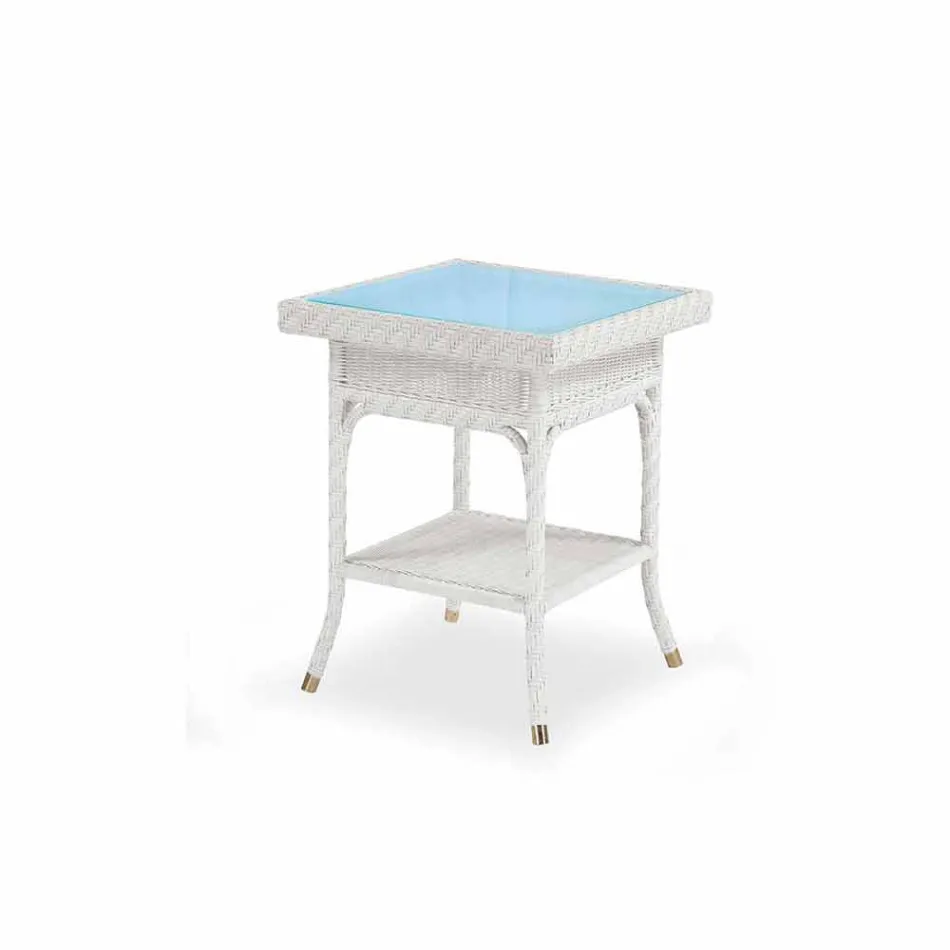 Coffee Garden 56x56 cm ręcznie tkany polietylen Czad Viadurini