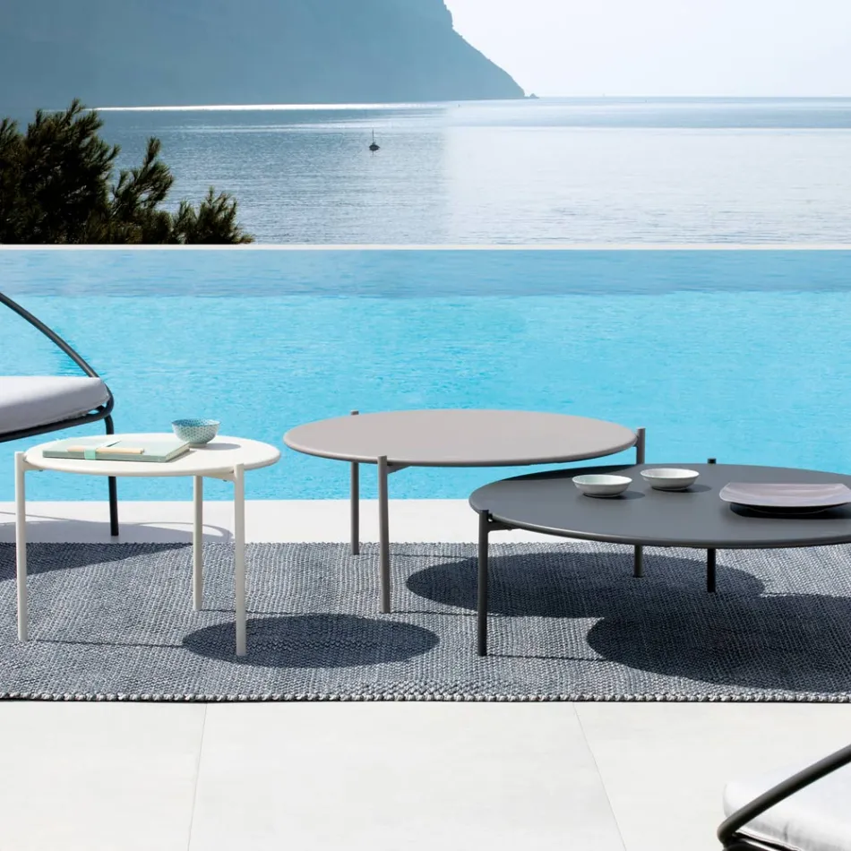 Stolik ogrodowy ze stali o różnych rozmiarach Made in Italy - Sansa Viadurini