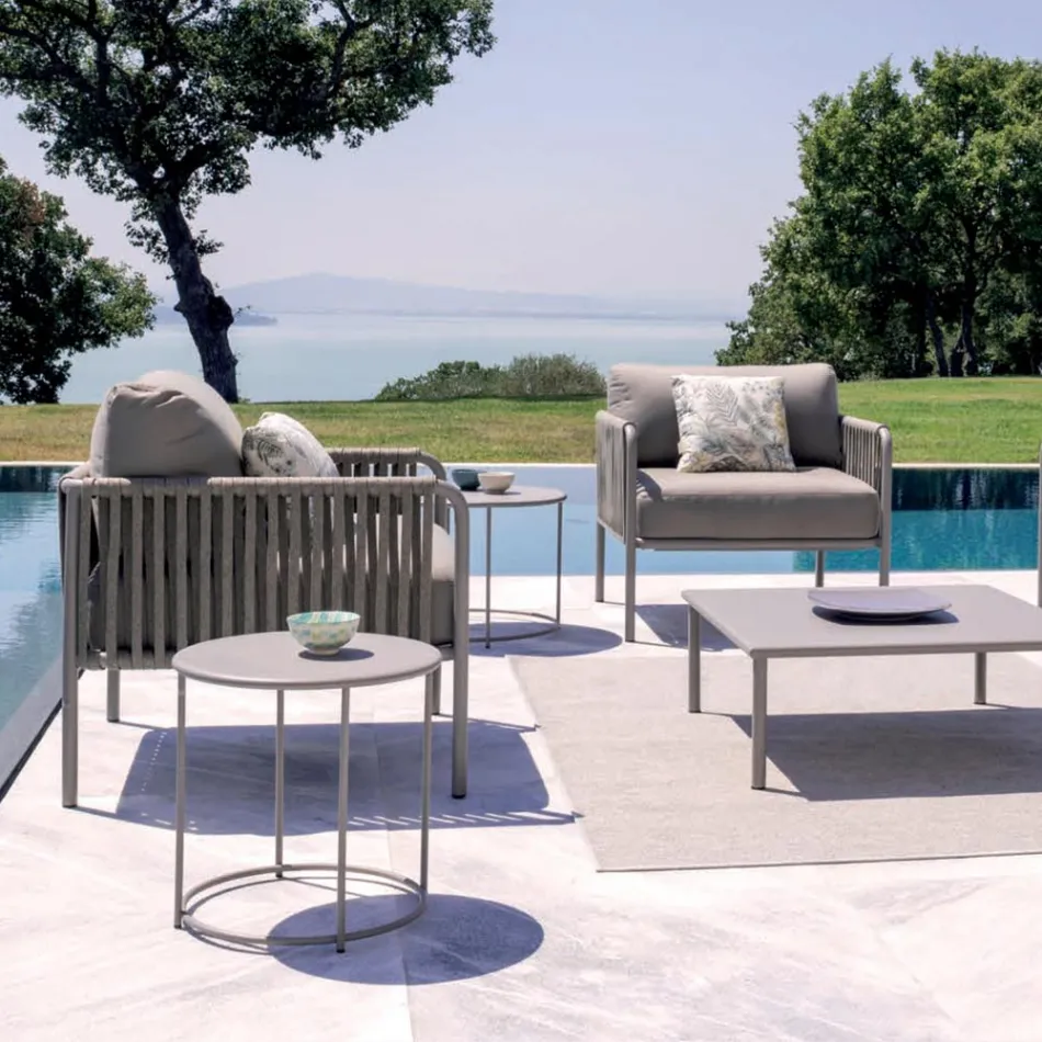 Stolik ogrodowy ze stali ocynkowanej o różnych rozmiarach Made in Italy - Brienne Viadurini