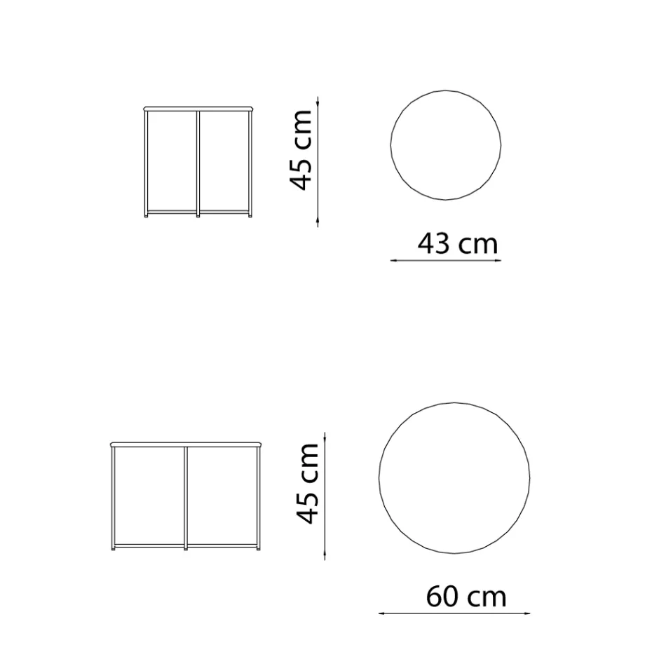 Stolik ogrodowy ze stali ocynkowanej o różnych rozmiarach Made in Italy - Brienne Viadurini