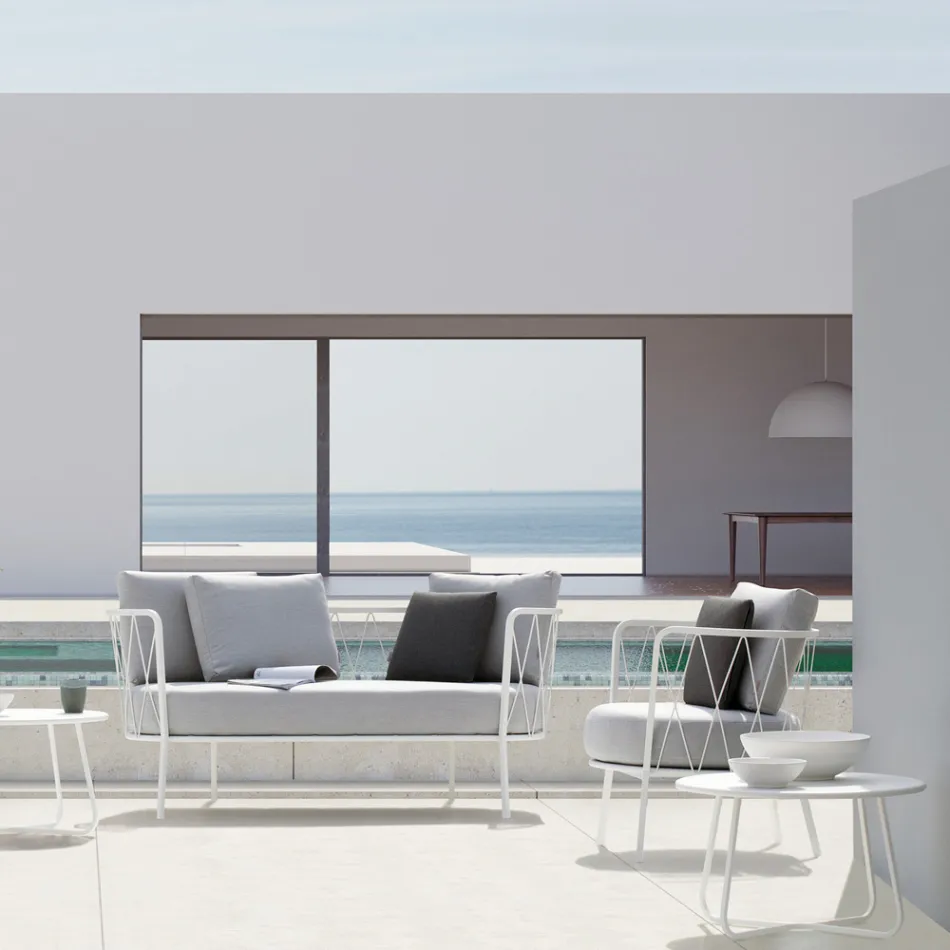 Stolik ogrodowy ze stali ocynkowanej Made in Italy - Brienne Viadurini