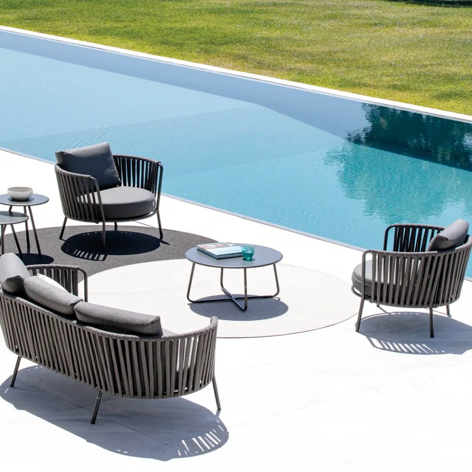 Stolik ogrodowy ze stali ocynkowanej Made in Italy - Brienne Viadurini