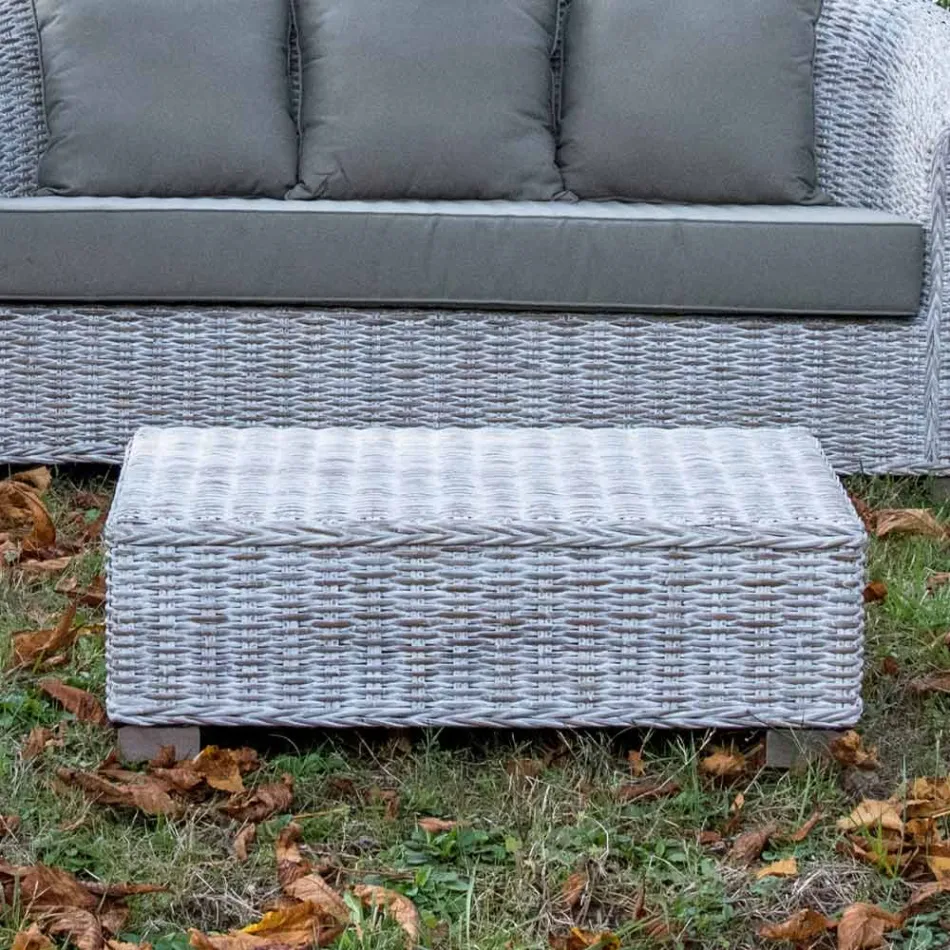 Stolik ogrodowy z naturalnego włókna firmy Kubù - Isildur Viadurini