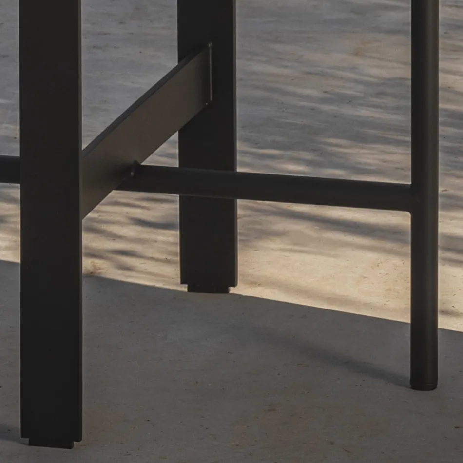 Ogrodowy stolik kawowy z kamionki i stali Made in Italy - Begin by Myyour Viadurini