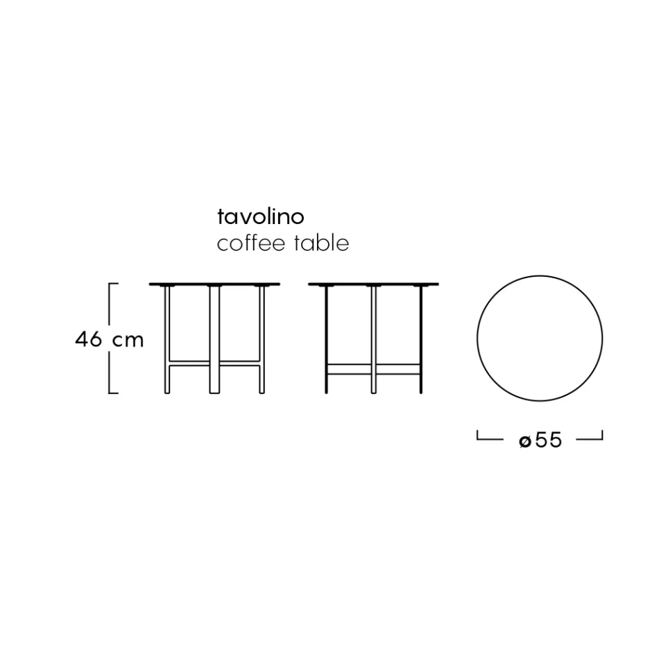 Ogrodowy stolik kawowy z kamionki i stali Made in Italy - Begin by Myyour Viadurini