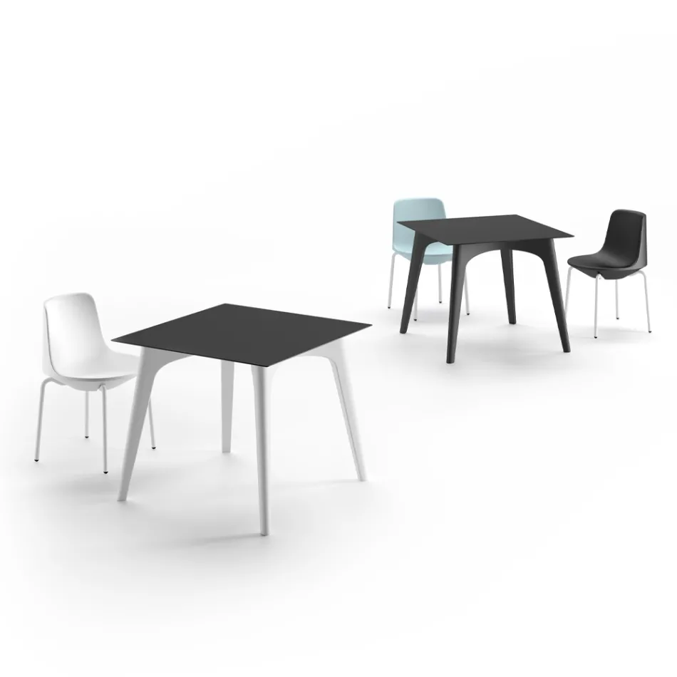 Stolik ogrodowy z HPL i polietylenu Made in Italy - Rizia Viadurini