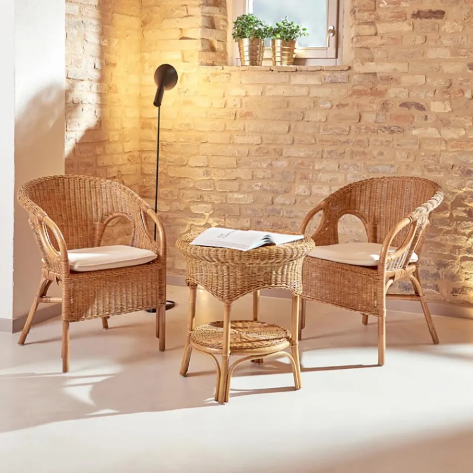 Stolik ogrodowy z miodowej wikliny - Nathaniel Viadurini