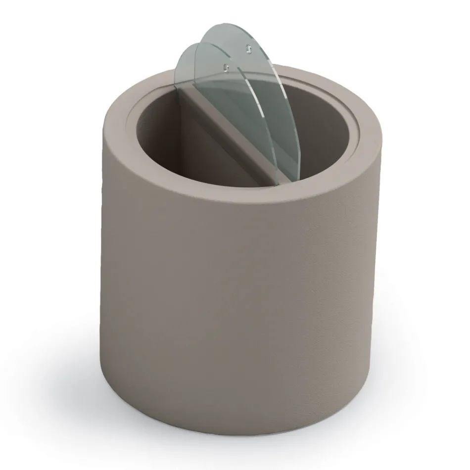 Stolik kawowy ogrodowy z polietylenu z pojemnikiem Made in Italy - Stracco Viadurini