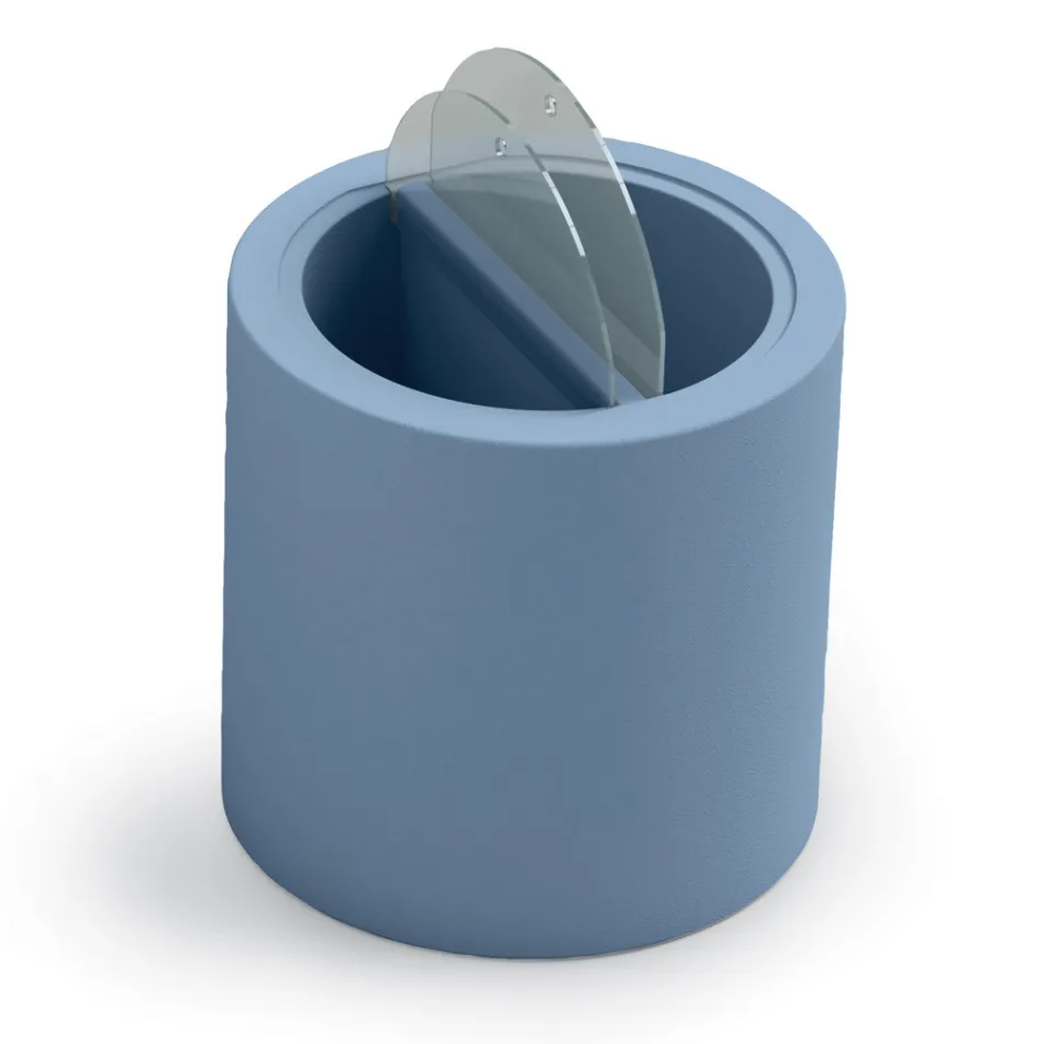 Stolik kawowy ogrodowy z polietylenu z pojemnikiem Made in Italy - Stracco Viadurini