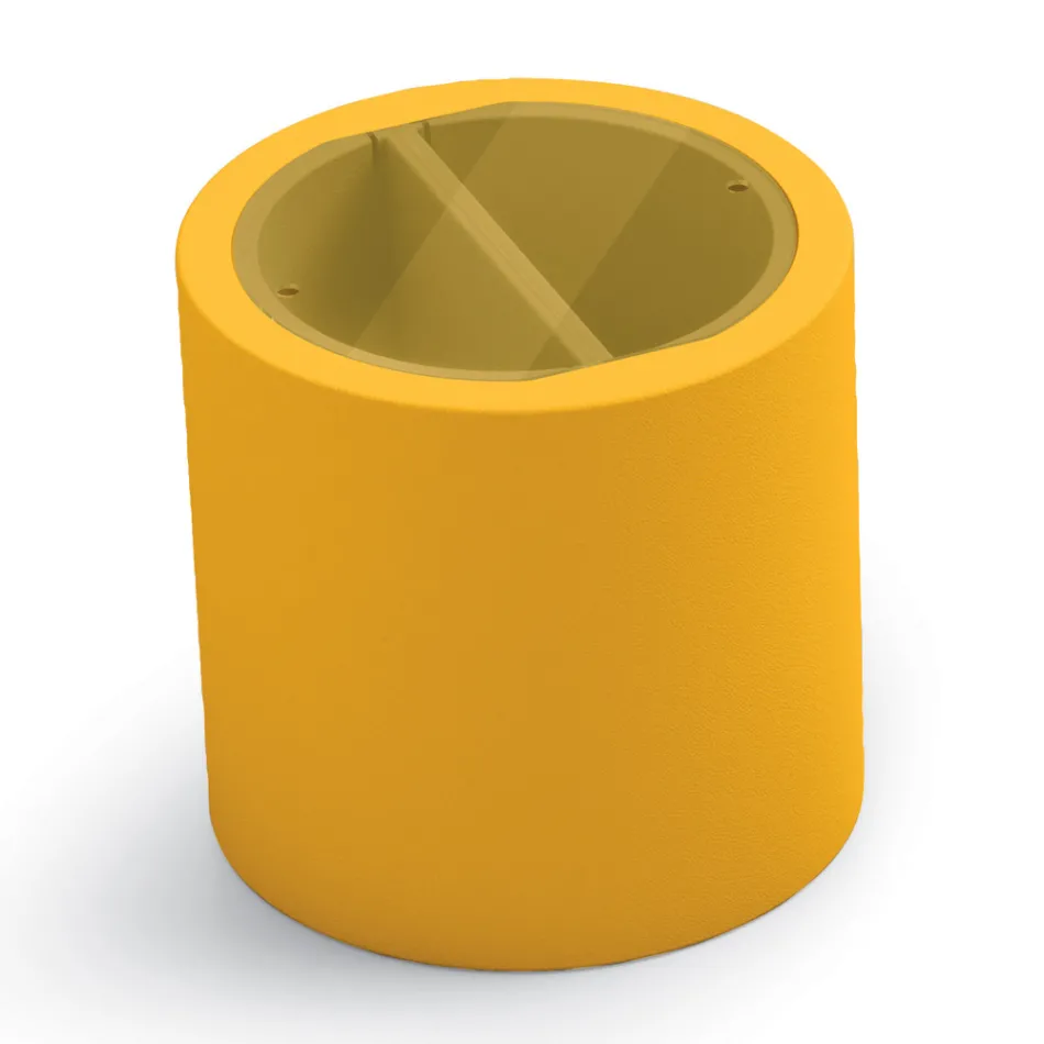 Stolik kawowy ogrodowy z polietylenu z pojemnikiem Made in Italy - Stracco Viadurini