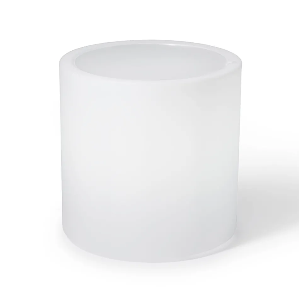 Stolik kawowy Bright Garden z białego polietylenu Made in Italy - Derti Viadurini