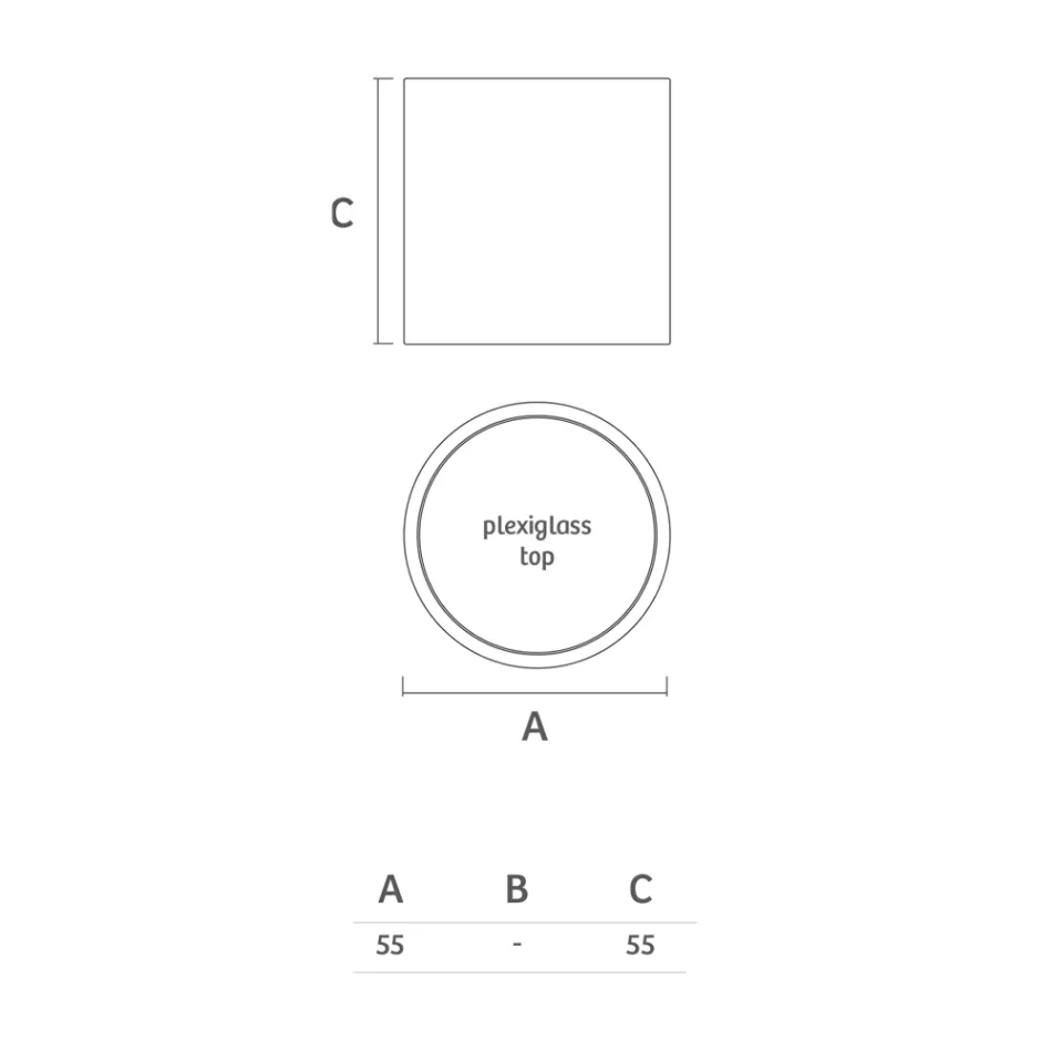 Stolik kawowy Bright Garden z białego polietylenu Made in Italy - Derti Viadurini