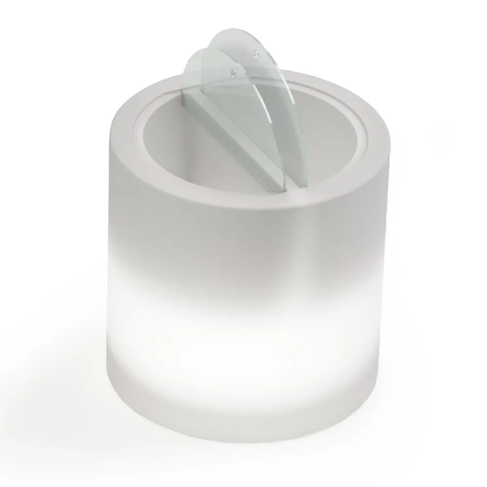 Stolik kawowy Bright Garden z białego polietylenu Made in Italy - Trek Viadurini