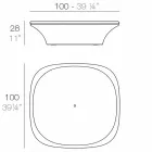 Nowoczesny stół ogrodowy Ufo 100x100 cm firmy Vondom, z polietylenu Viadurini