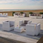 Kwadratowy stolik kawowy z polietylenu Made in Italy - Makao Viadurini