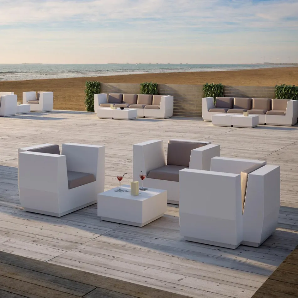 Kwadratowy stolik kawowy z polietylenu Made in Italy - Makao Viadurini