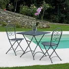 Składany kwadratowy stolik kawowy z antracytowego żelaza - Zoubiba Viadurini