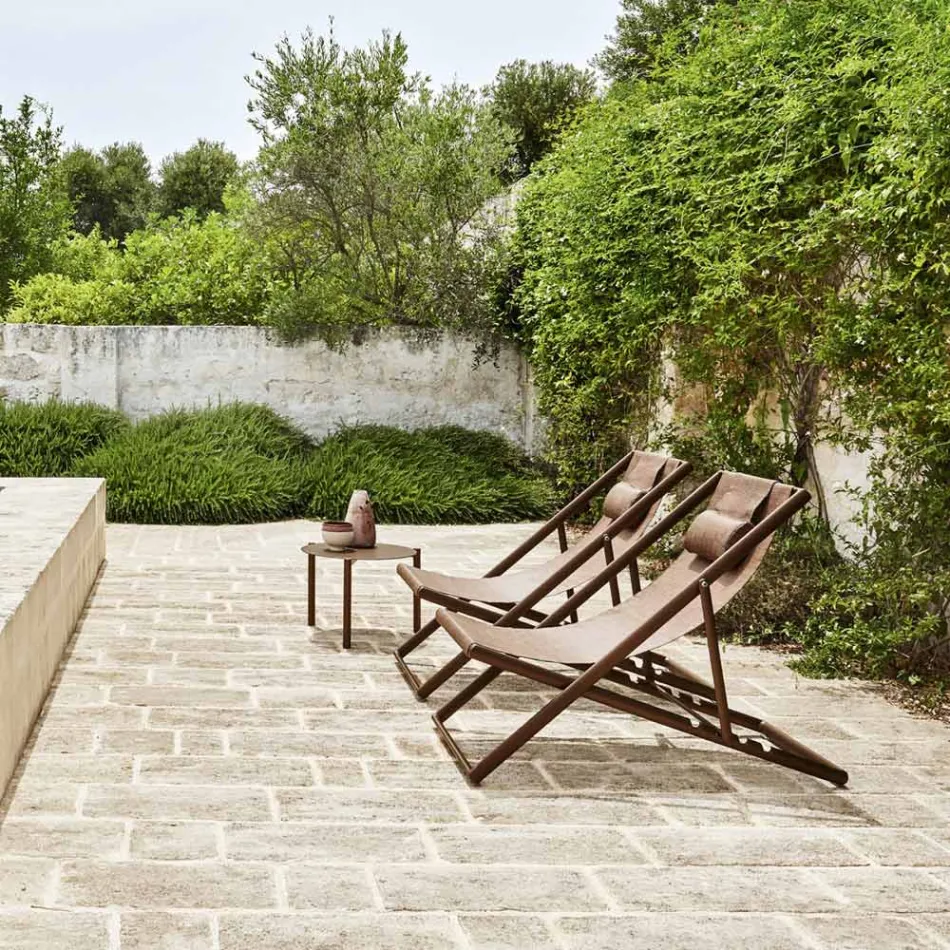 Okrągły stolik kawowy ogrodowy z malowanego aluminium - Bahia firmy Varaschin Viadurini