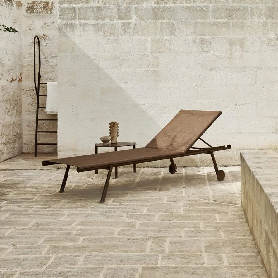 Okrągły stolik kawowy ogrodowy z malowanego aluminium - Bahia firmy Varaschin Viadurini