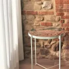 Stolik kawowy do wnętrz lub na zewnątrz z metalową konstrukcją Made in Italy - Carim Viadurini