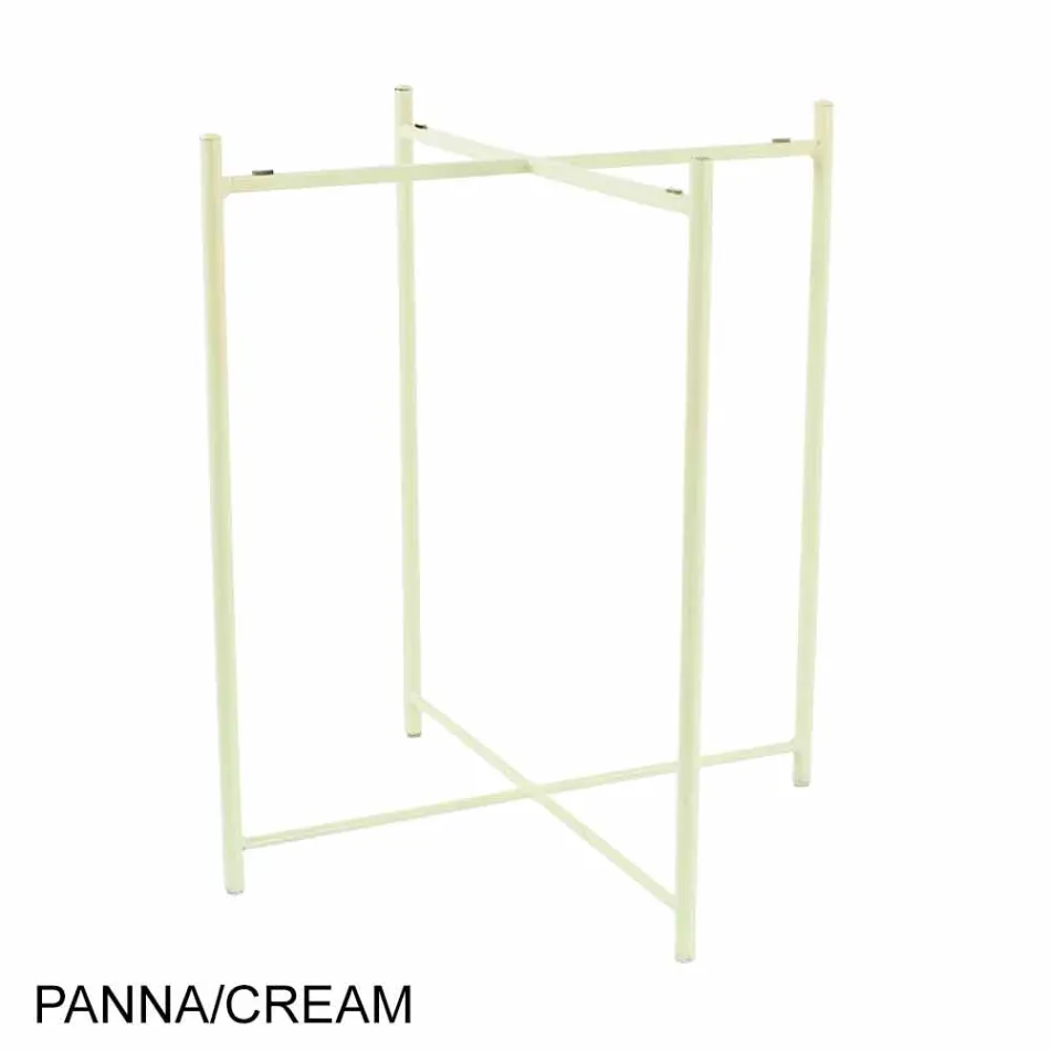 Stolik kawowy do wnętrz lub na zewnątrz z metalową konstrukcją Made in Italy - Carim Viadurini