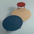 Stolik kawowy z 3 nogami ze stali i kolorowego drewna - ładny Viadurini