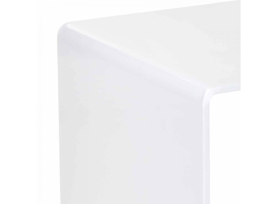 Nowoczesny biały stolik 40x40cm Terry Small, wykonany we Włoszech Viadurini