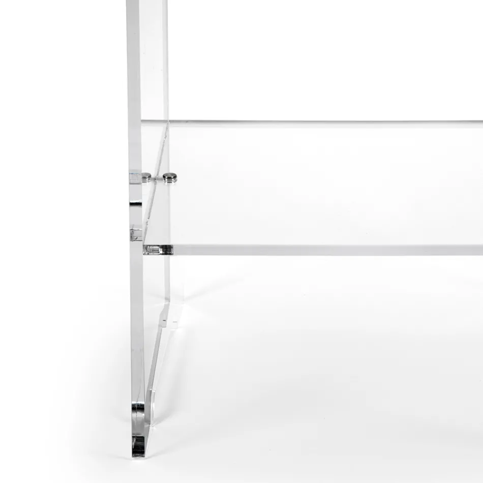 Stolik kawowy z 1 półką z przezroczystego pleksiglasu Made in Italy - Mulan Viadurini