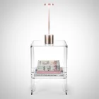 Stolik kawowy z 1 półką z przezroczystego pleksiglasu Made in Italy - Mulan Viadurini