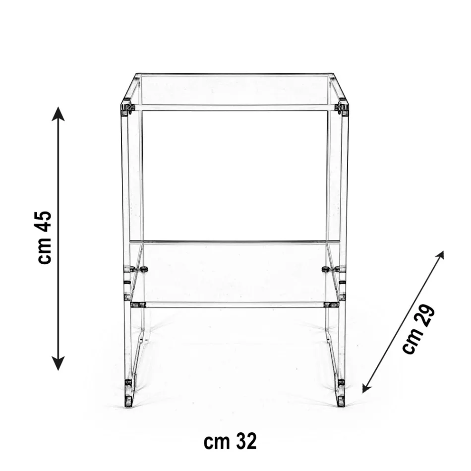 Stolik kawowy z 1 półką z przezroczystego pleksiglasu Made in Italy - Mulan Viadurini