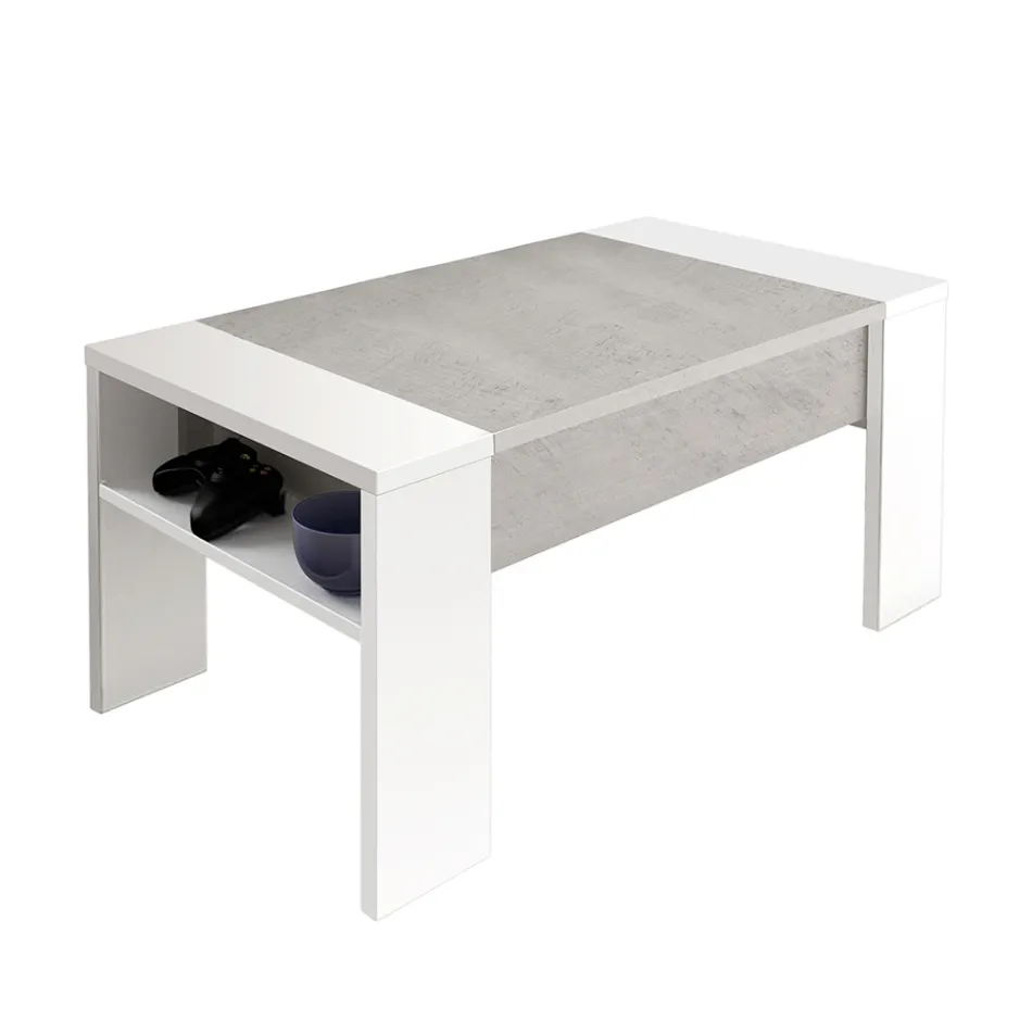 Stolik kawowy z ekologicznym drewnianym pojemnikiem - Cripto Viadurini