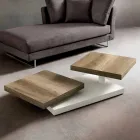 Stolik kawowy z obrotowymi blatami z HPL Made in Italy, Precious - Paris Viadurini