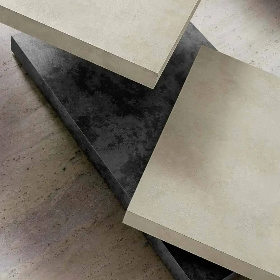 Stolik kawowy z obrotowymi blatami z HPL Made in Italy, Precious - Paris Viadurini