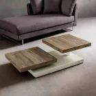 Stolik kawowy z obrotowymi blatami z HPL Made in Italy, Precious - Paris Viadurini