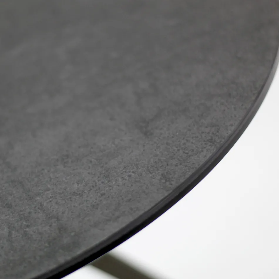 Stolik kawowy z okrągłym blatem z kamionki porcelanowej Made in Italy - Siste Viadurini