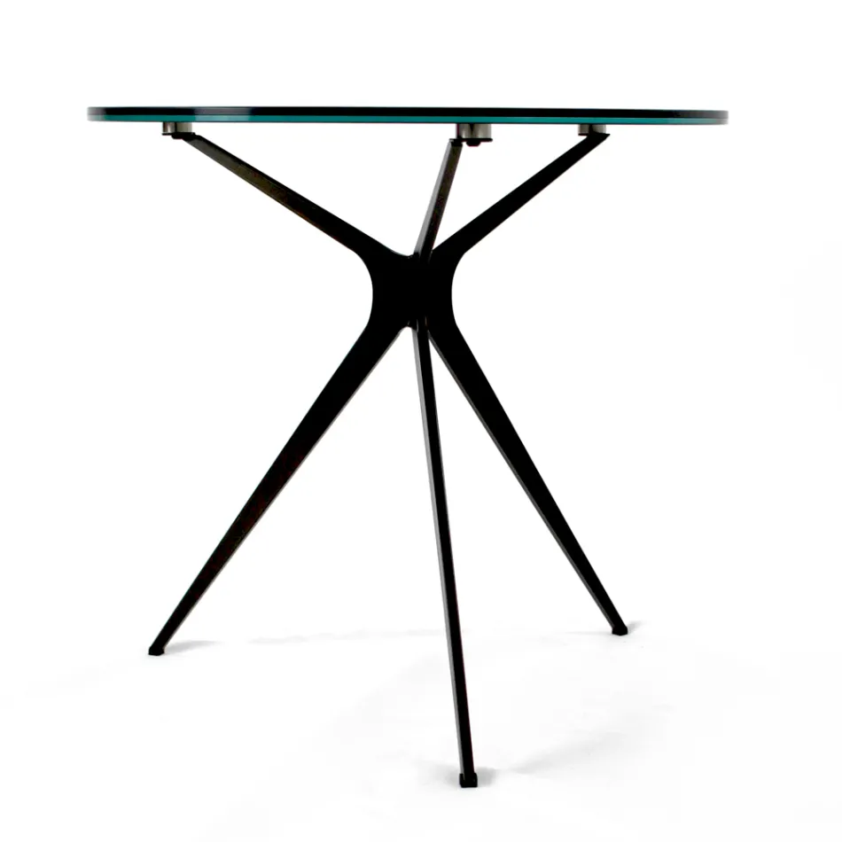 Stolik kawowy z okrągłym blatem z kamionki porcelanowej Made in Italy - Siste Viadurini