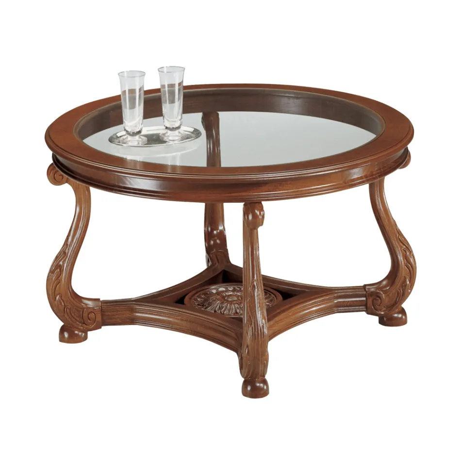 Stolik kawowy ze szklanym blatem Made in Italy - Sedna Viadurini