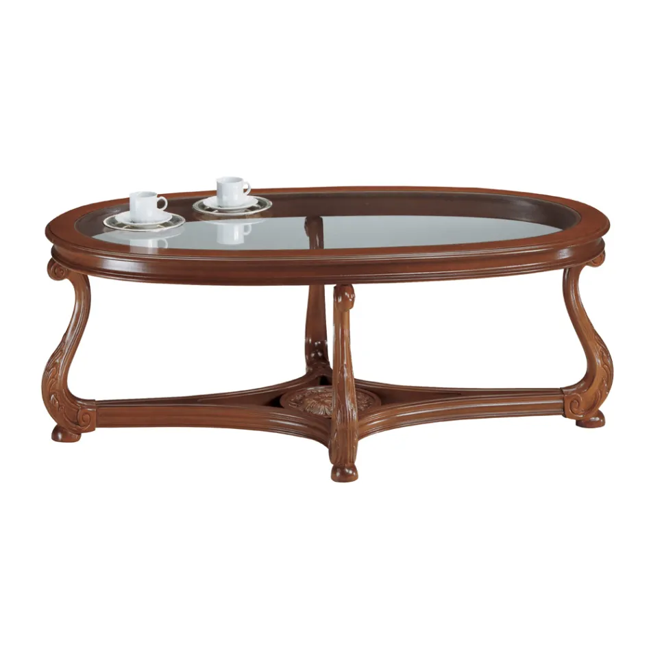 Stolik kawowy ze szklanym blatem Made in Italy - Sedna Viadurini