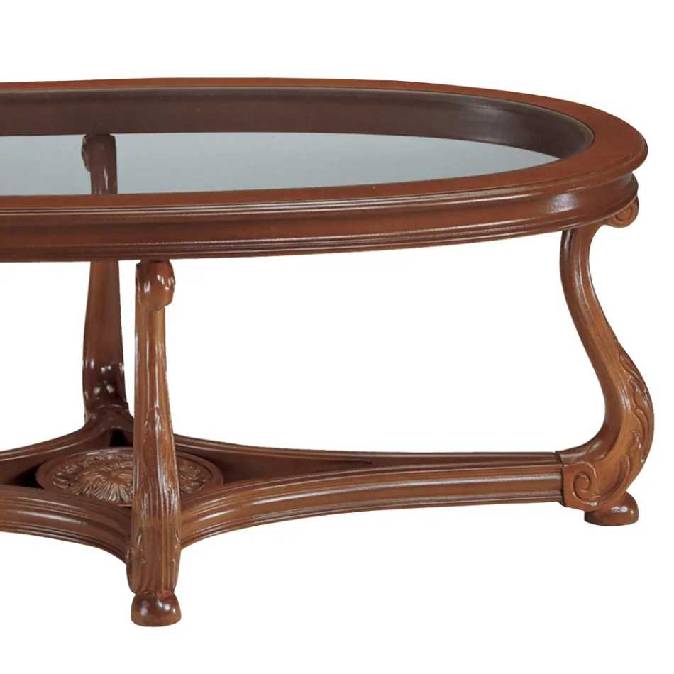 Stolik kawowy ze szklanym blatem Made in Italy - Sedna Viadurini