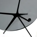 Stolik kawowy z okrągłym szklanym blatem i 3 nogami Made in Italy - Siste Viadurini