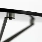 Stolik kawowy z okrągłym szklanym blatem i 3 nogami Made in Italy - Siste Viadurini