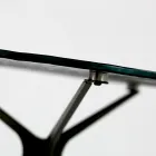 Stolik kawowy z okrągłym szklanym blatem i 3 nogami Made in Italy - Siste Viadurini