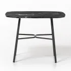 Stolik kawowy z kwadratowym marmurowym blatem Made in Italy - Makino Viadurini