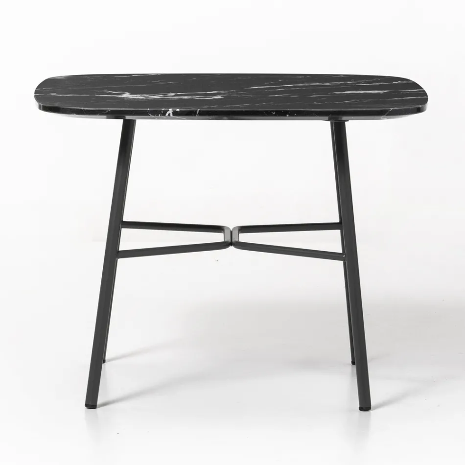 Stolik kawowy z kwadratowym marmurowym blatem Made in Italy - Makino Viadurini