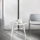 Stolik kawowy z okrągłym marmurowym blatem Made in Italy - Makino Viadurini