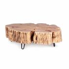 Stolik kawowy Homemotion z kształtowanym blatem z drewna akacjowego - Nabucco Viadurini