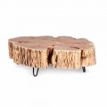 Stolik kawowy Homemotion z kształtowanym blatem z drewna akacjowego - Nabucco